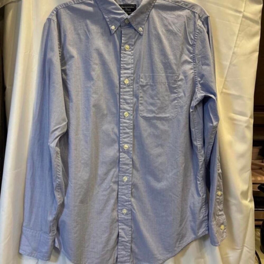 Abercrombie-fitch Men's Blue and Purple Shirt